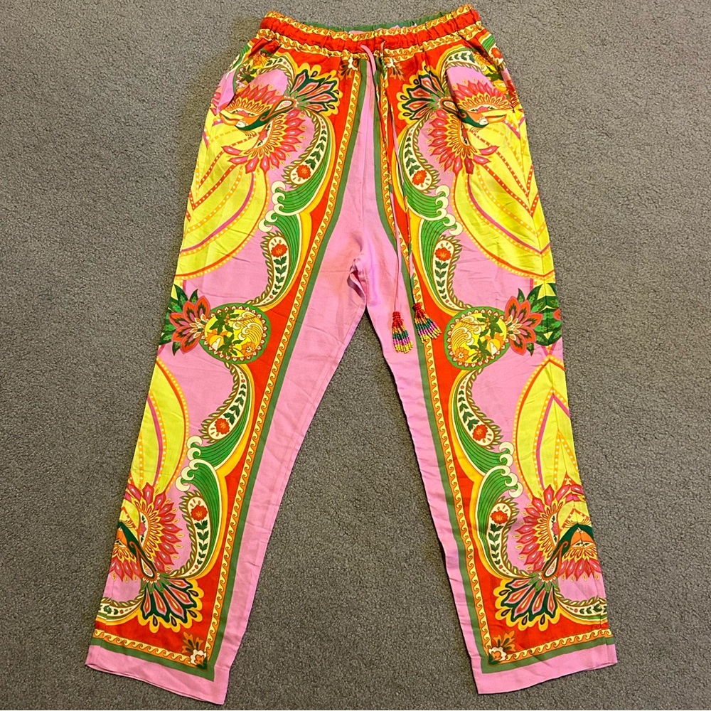 NWT FARM Rio Beach Toucans Scarf Pants
